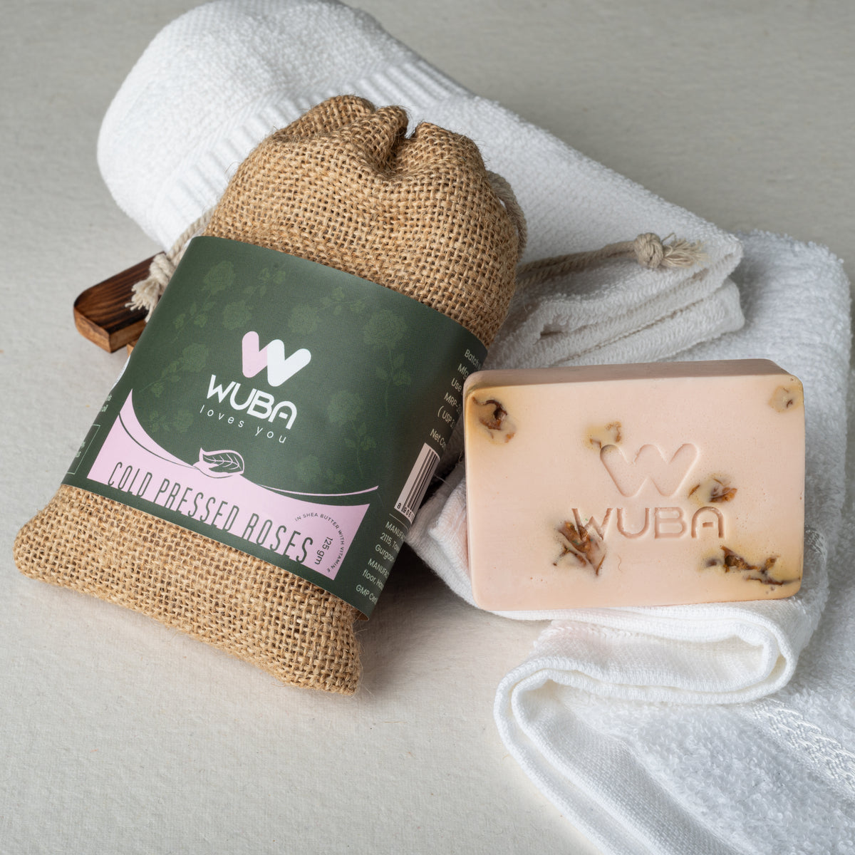 Wuba’s Cold Pressed Exotic Rose and Basil Soap ( Combo of 2)