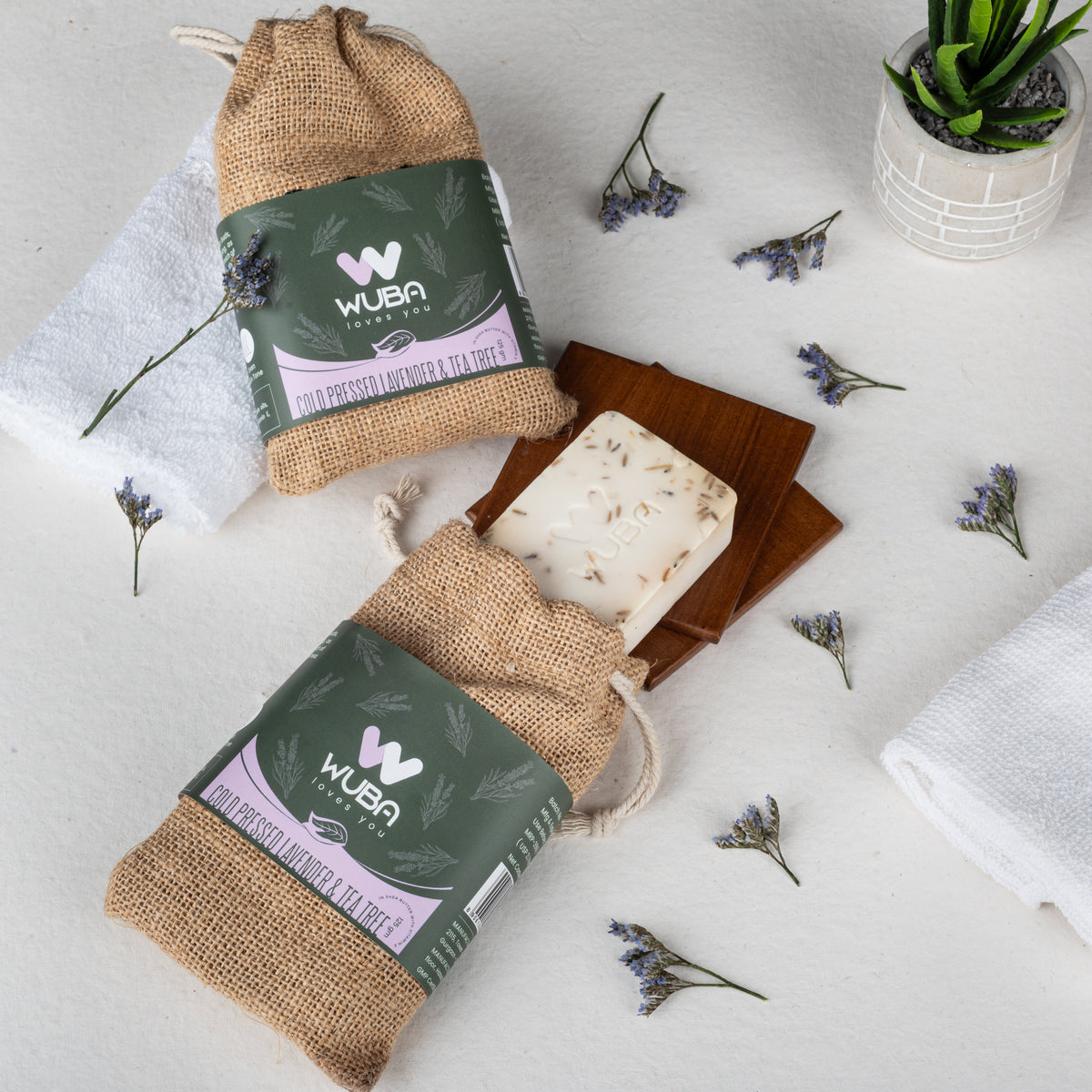 Wuba's Basil and Lavender with Tea Tree Soap (Combo of 2)