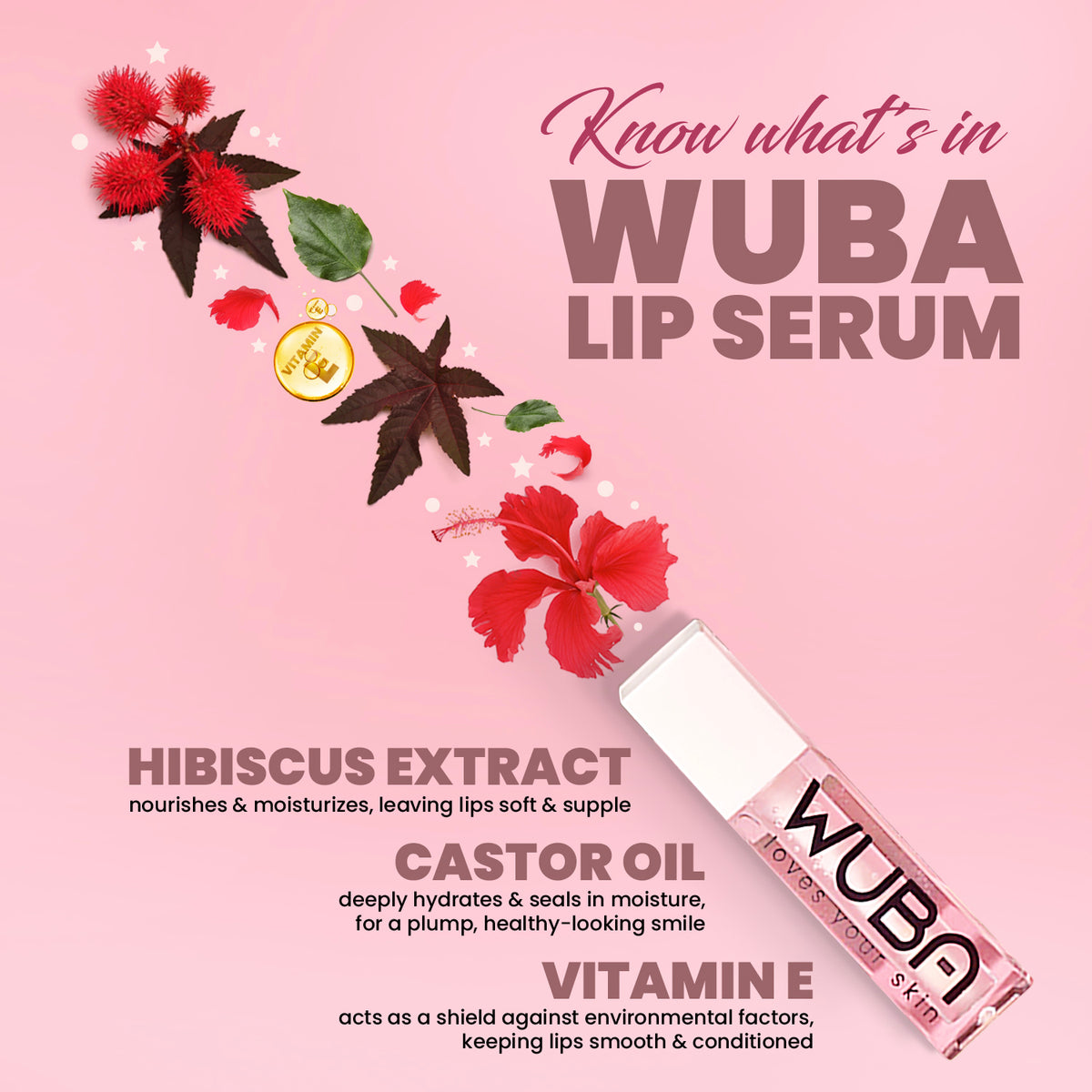 Lip Serum with Hibiscus and Vitamin E