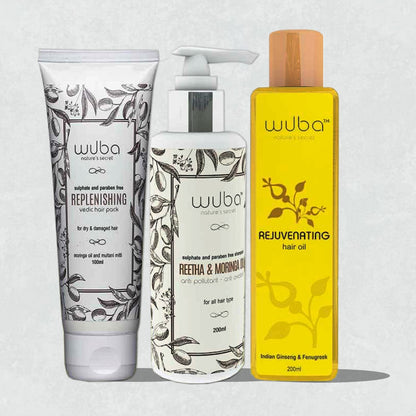 Hair Oil, Shampoo and Hair Pack (Combo)
